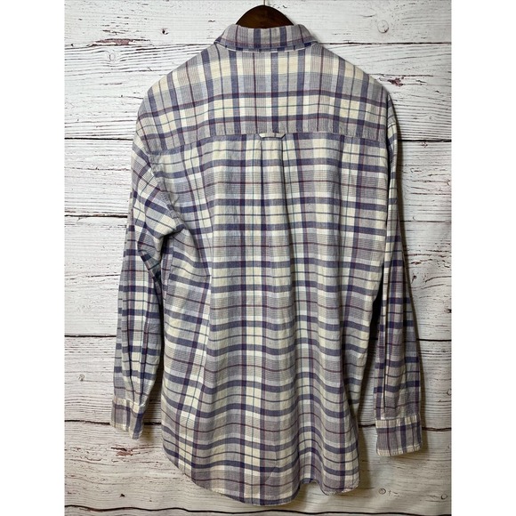 Adirondack by Savile Row Mens Medium Plaid Cotton Flannel‎ VINTAGE - Picture 3 of 4